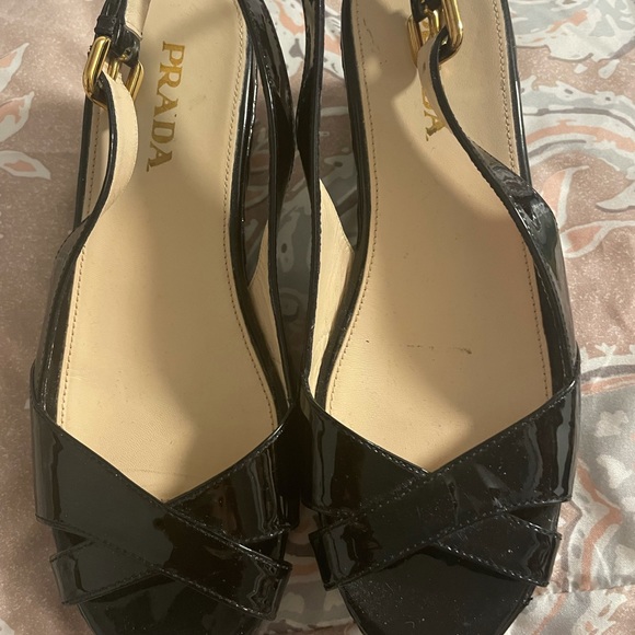 Black Prada wedge size 6.5 - Picture 2 of 5